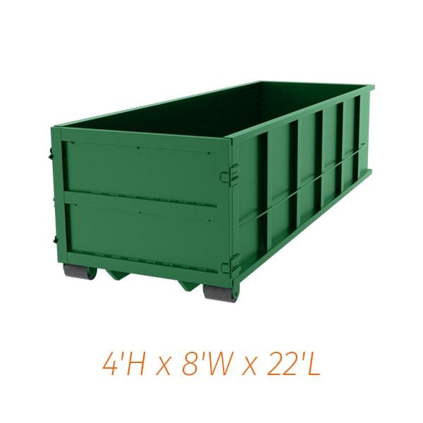 a 20-yard dumpster can typically hold up to 3-4 tons of weight